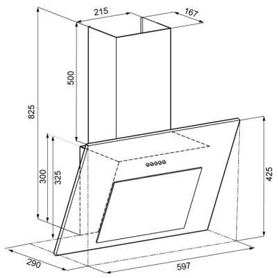 Вытяжка наклонная Krona FREYA 600 black фото